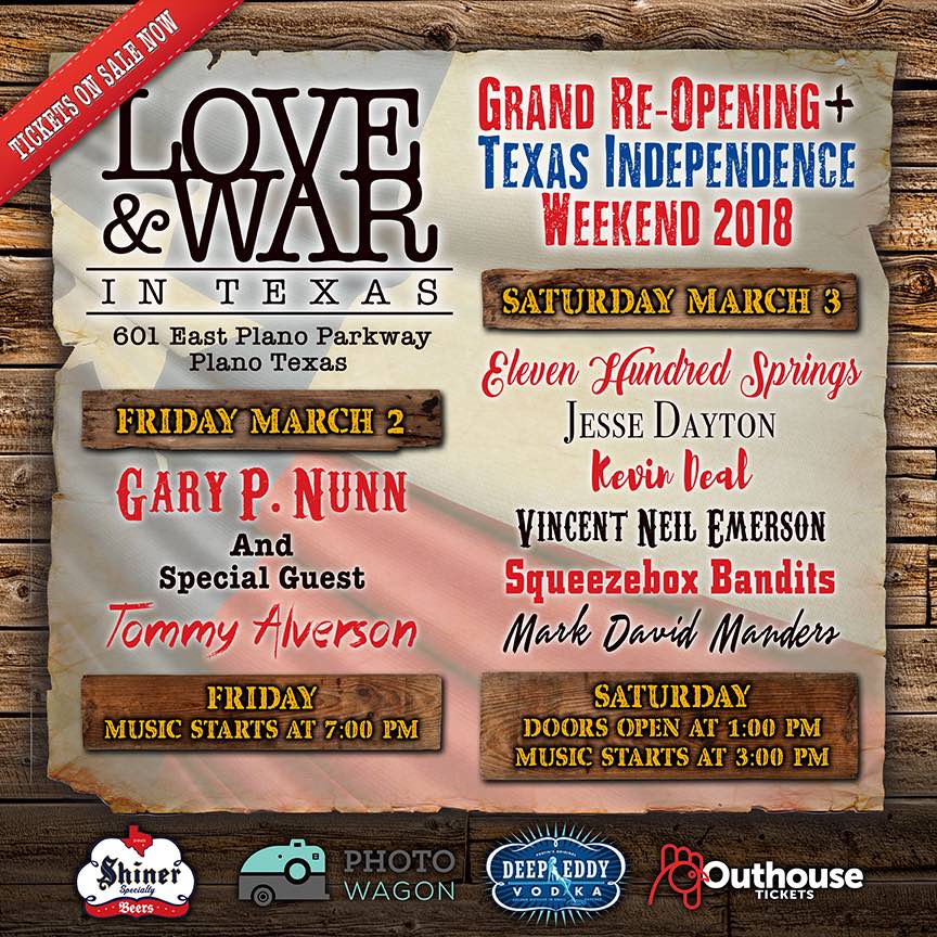 Texas Independence Weekend Plano Love and War in TexasPlano