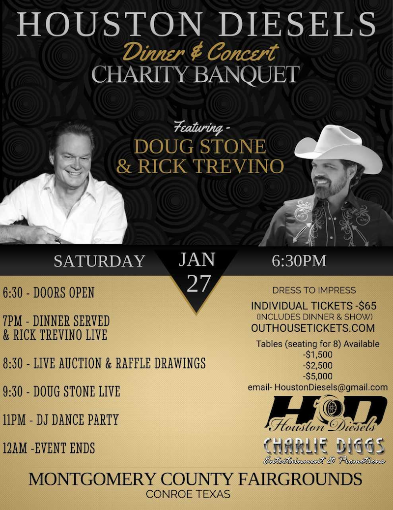 Houston Diesels Charity Dinner and Concert with Doug Stone & Rick