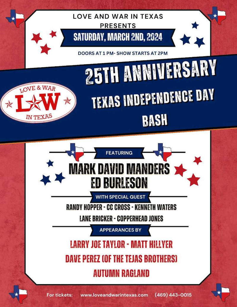 Texas Independence Day Bash Love and War in Texas Outhouse Tickets